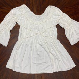 Creamy White Renaissance Soft Stretch Blouse